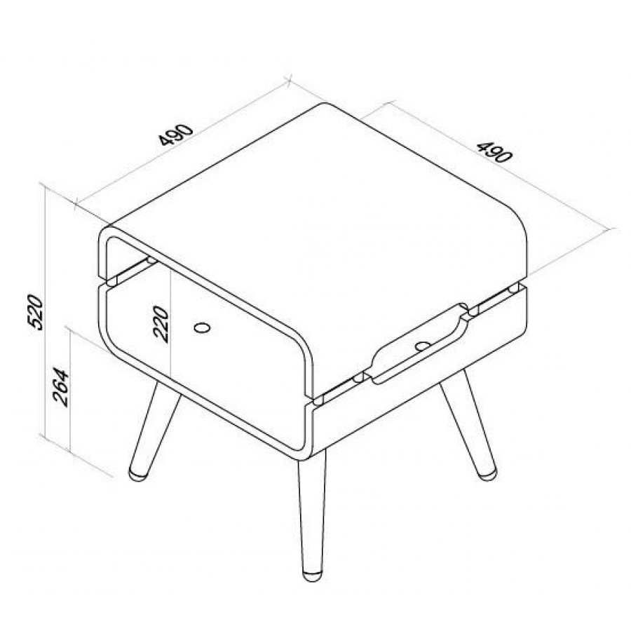 Curve Walnut Reception Side Table